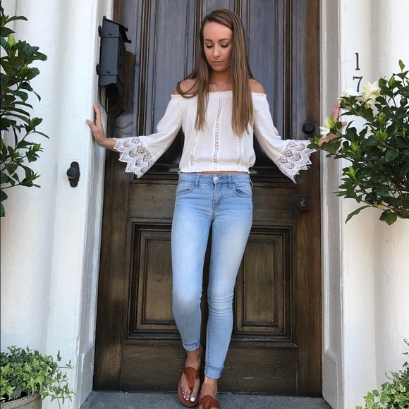 Urban Outfitters Tops - ~White Off The Shoulder Shirt~